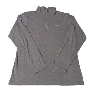 Columbia Mens Blue Heathered Quarter Zip Pullover Mock Neck Sweater Size Medium